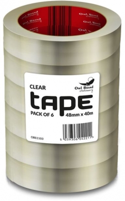 Clear Tape 48mm x 40m x 6 Pack