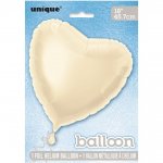 Solid Heart Foil Balloon 18" White