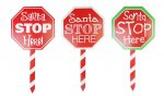 Santa Stop Here Stake 60cm ( Assorted Designs )