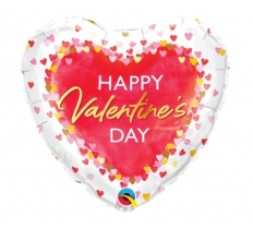 Qualatex 18" Heart Valentines Day Watercolor Hearts Balloon