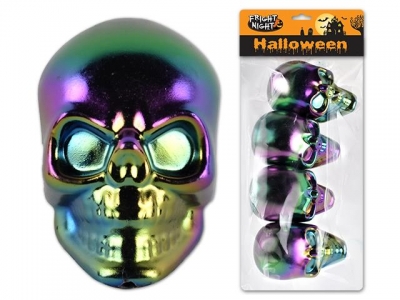 4 Pack Halloween Electroplated Skull Tabletop Decoration