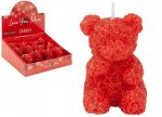 Valentine's Day Rose Scented Bear Candle 6.6cm