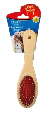 Pet Dbl Groom Brush Thick Coat