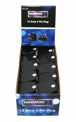 13A 3 Pin Plug Black Bulk