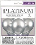 Silver Platinum 11" Latex Balloons 6 Pack