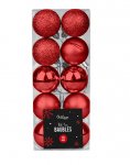 Red Baubles 4cm 10 Pack ( Assorted Designs )