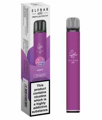 Elf Bar 600 Prefilled Pod Kit Grape X 10 Pack