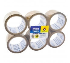 Brown Packing Tape 48mm X 50mm 6 Pack