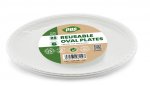 Plates Plastic Oval White 6pcs