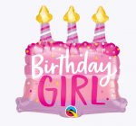 Birthday Girl 14" Cake & Candles Foil Balloon