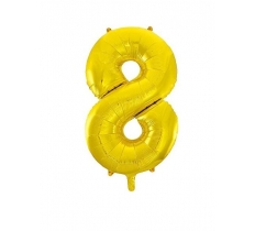 34" Classic Gold Number 8 Foil Balloon ( 1 )