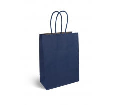 Navy Blue Paper Party Bag with Coloured Handles (16 x 22 x )