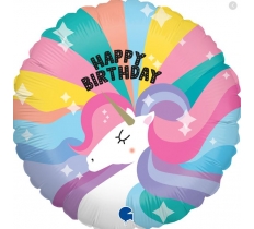 9" Birthday Unicorn Balloon
