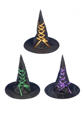 Hat Witch With Ribbon Adult ( Assorted Colours )