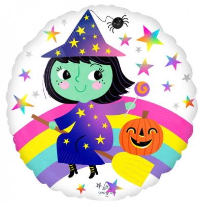 Rainbow Witch Halloween 18" Balloon