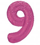 34" GLITZ 8 Pink Printed Prism Foil Balloon Numeral