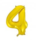 34" Classic Gold Number 4 Foil Balloon ( 1 )