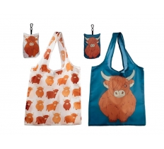 Highland Coo Cow Foldable Reusable Shopping Bag