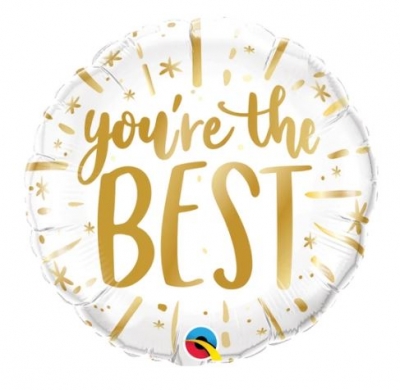 Qualatex 18" Round You'Re The Best Gold Balloon