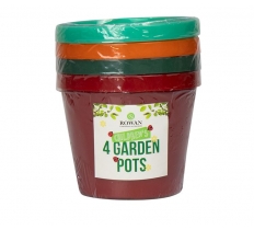 Kids Plastic Gardening Pots 4 Pack