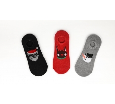 Christmas Lady Ankle Socks Set Of 3 ( 65p Per Pair )