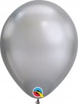 7" Qualatex Round Silver Latex Balloons 100 Pack