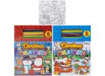 21.5X15cm Christmas Colouring Pad Set With 6 Pencils