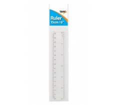 15cm/6inch Shatter Resistant Ruler - Clear