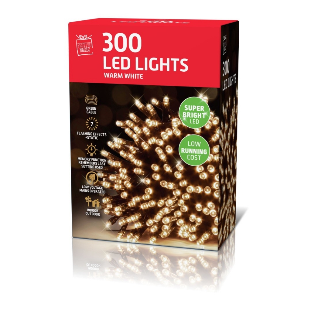 LED Lights 300 Warm White - Click Image to Close