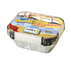 SMALL FOIL FOOD CONTAINERS WITH LIDS 12 PACK
