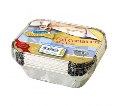 Medium Foil Food Containers And Lids 9 Pack