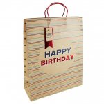 Kraft Birthday Stripe Extra Large Bag