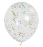 12" Balloons With Multi-Colored Confett Pack Of 6