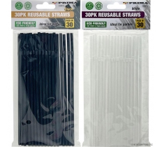 30 Pack Flexible Plastic Straws