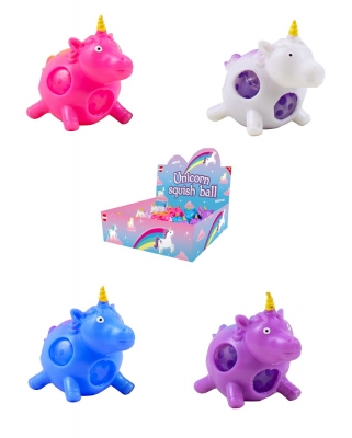 Unicorn Squeeze Squishy Ball With Beads Toy