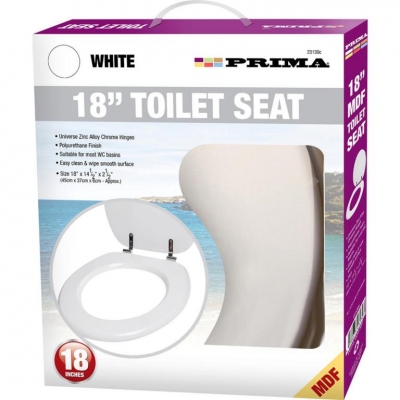 45cm ( 18" ) Mdf White Toilet Seat
