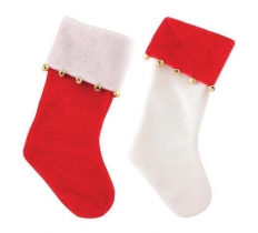 Deluxe Red & White Stocking with Bells