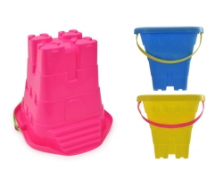 Square Castle Bucket 8" With Steps ( Assorted Colours )