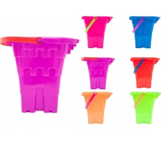 Square Castle Bucket 8" With Steps ( Assorted Colours )