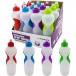 550ml Plastic Rubber Grip Sports Bottle Clear