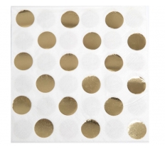 Gold Foil Dot Paper Napkins 16 Pack