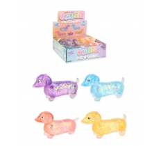 Sparkly Dachshund Squeeze Toy with Sugar/Maltose Filling