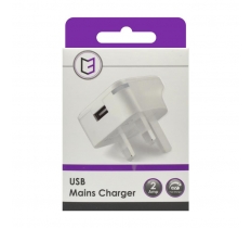 SINGLE USB MAINS CHARGER FAST CHARGE 2 AMP