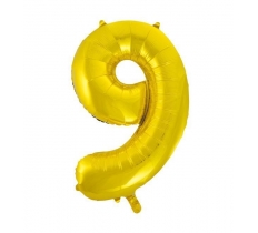 34" Classic Gold Number 9 Foil Balloon ( 1 )