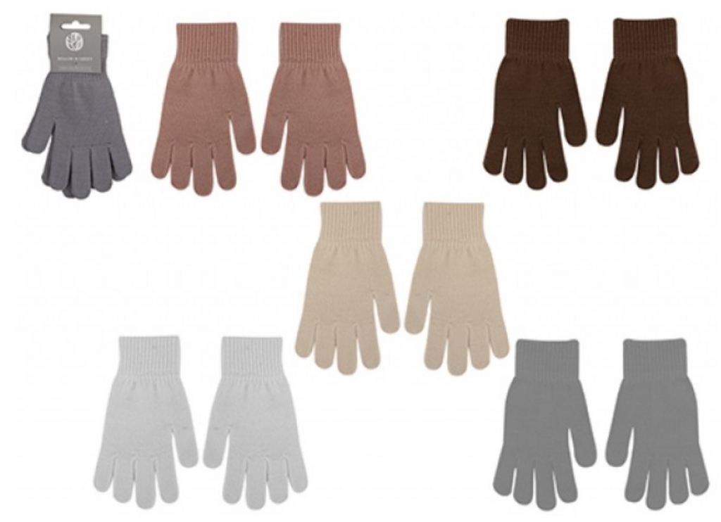 Ladies Plain Knitted Gloves - Click Image to Close