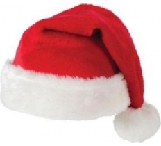 PREMIUM QUALITY SANTA HAT PLUSH WITH POM POM