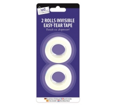 Invisible Easy Tear Tape 2 18mm X 33M Rolls