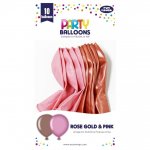 Pink & Rose Gold Balloons 10 Pack ( Assorted )