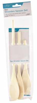 Blackspur 3Pc Wooden Spoon Set