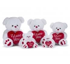 White Bear With Heart 8" / 20cm